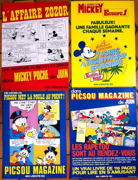 Picsou magazine # 0 - Lot 4 rares cartons pub Mickey Picsou