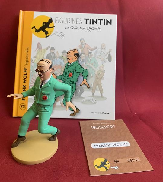 Tintin (figurines Moulinsart) # 75 - Frank Wolff - avec livret + passeport