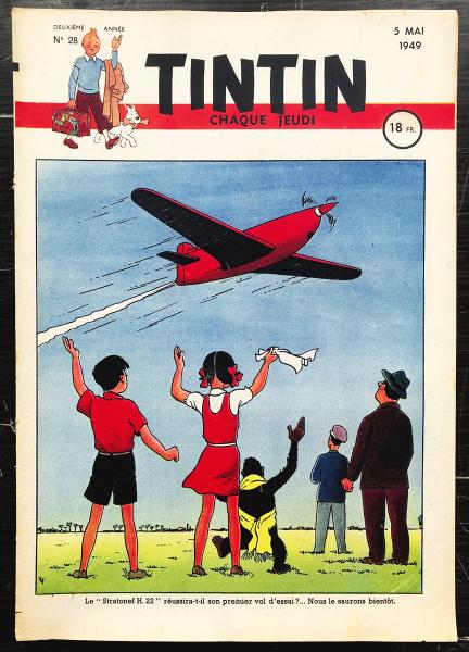 Tintin journal (français)  # 28 - Couverture Hergé - Jo et Zette