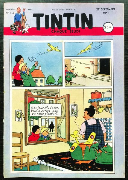 Tintin journal (français)  # 153 - Couverture Hergé - Quick et Flupke - 1951