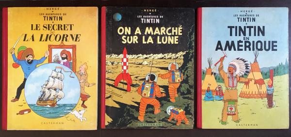 Tintin (une aventure de) # 0 - Lot 3 albums 1958/1961 - Amerique - Licorne - Lune T2