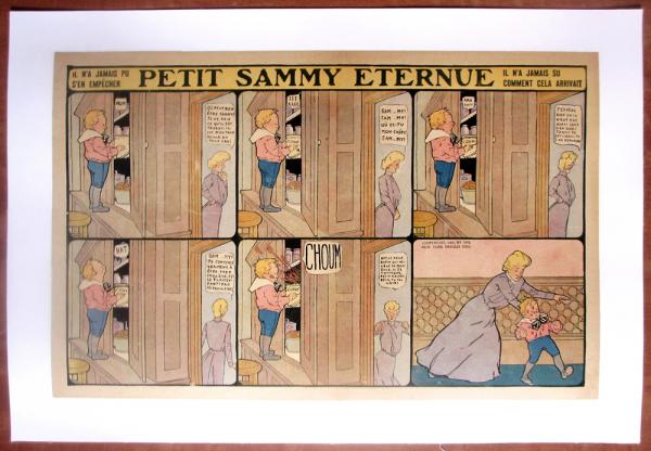 Petit Sammy éternue (pages à l'unité) # 2 - Petit sammy et la confiture (page entoilé)