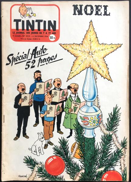 Tintin journal (français)  # 424 - Couverture Hergé - Noël 1956