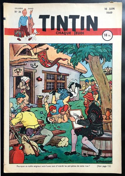 Tintin journal (français)  # 34 - Couverture Vandersteen - Breuhgel