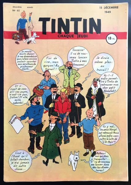 Tintin journal (français)  # 60 - Couverture Hergé - le retour d'Hergé