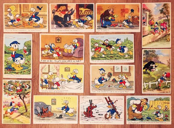 Donald (divers) # 0 - Disney - Donald superbe lot des 14 cartes postales 1955