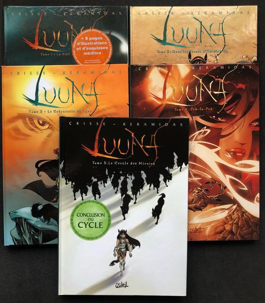 Luuna # 0 - Lot T1 à 5 en EO + autocollants + ex-libris