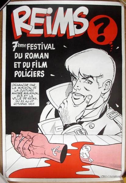 Ric Hochet # 0 - Tibet : Affiche du salon du polar de Reims 1985