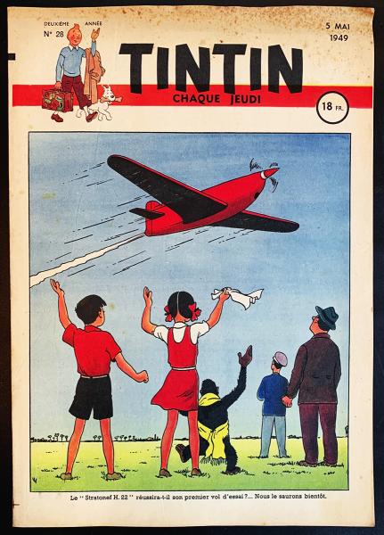 Tintin journal (français)  # 28 - Couverture Hergé - Jo et Zette