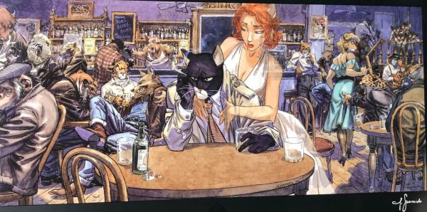 Blacksad (Guarnido / Canales - éditions Dargaud) # 0 - John's Blues - affiche 100 x 50.